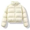 Womens Short Puffer Jacket With Stand Collar Thick Cotton-Padded Coat Winter Streetwear Casual Wear