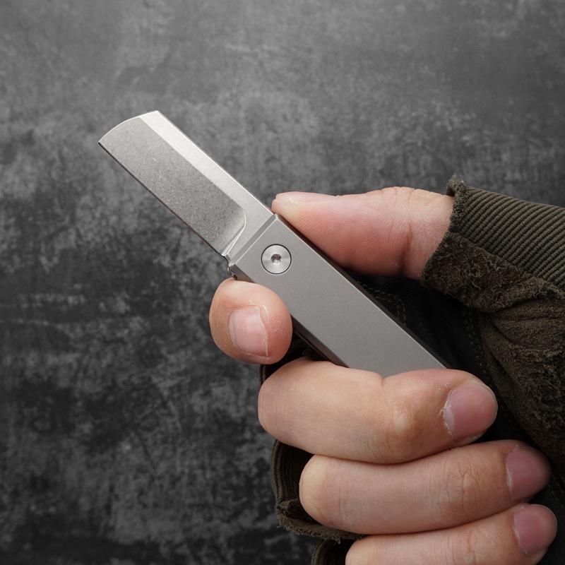 Titanium Alloy Folding Knife for Men Gift Pocket Knife Keychain Unboxing Broken Window Multitool Survival EDC Gadgets with Box