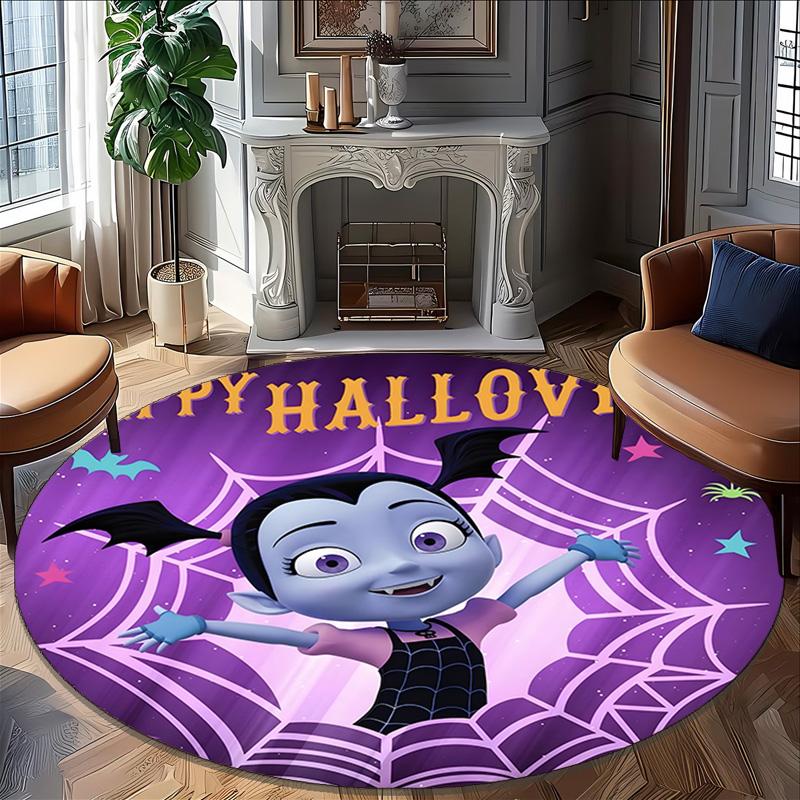 1pc Vampirina1 Print Round Carpet Chair Round Carpet Suitable for Bedroom Living Room Home Decorative Carpet