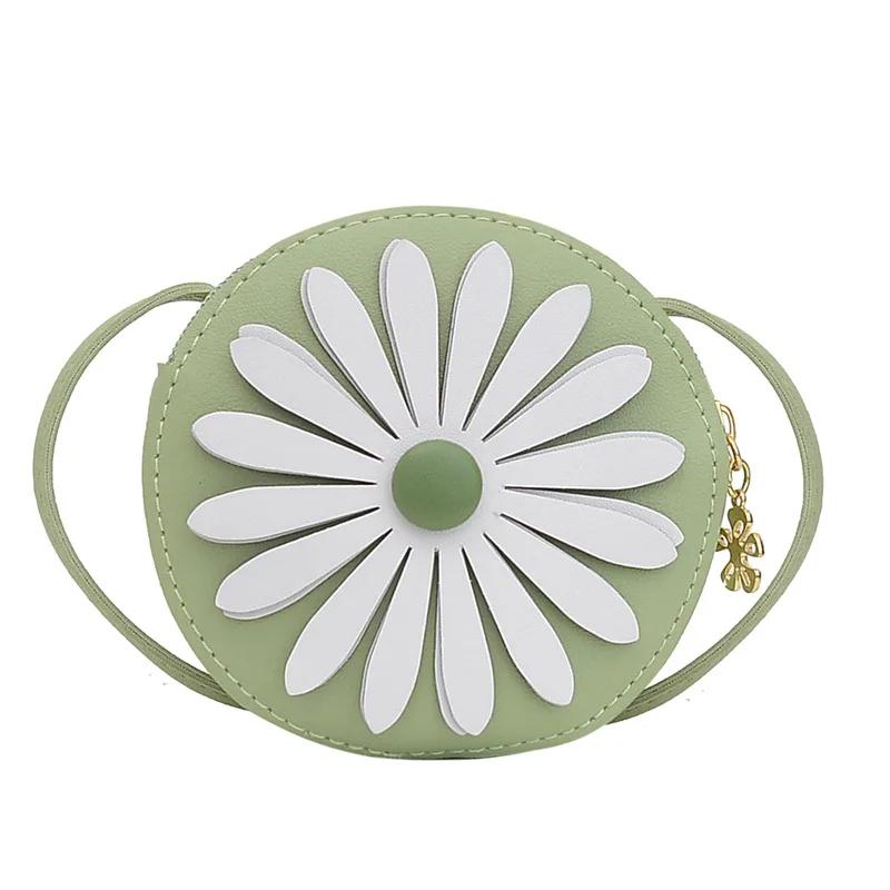 Cute Little Daisy Girl Small Children's Shoulder Bags Fashion PU Leather Princess Mini Messenger Bag Coin Purse Wallet Handbags
