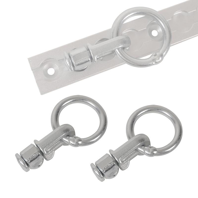 2PCS L-Track Double Stud Tie Down Fitting With O Ring Fixed Anchor Point Tie Down Strap Accessories