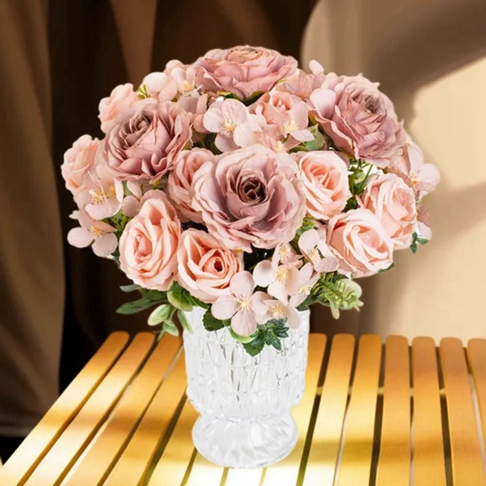 Artificial Flower Silk Hydrangea Rose Festival Outdoor Garden Wedding Bride Bouquet Vase Holiday Party Diy Gift Stage Props