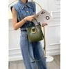 100% Genuine Leather Women's Bucket Bag New Fashion Large Capacity Commuter Handbag Shoulder Crossbody Bag for Women