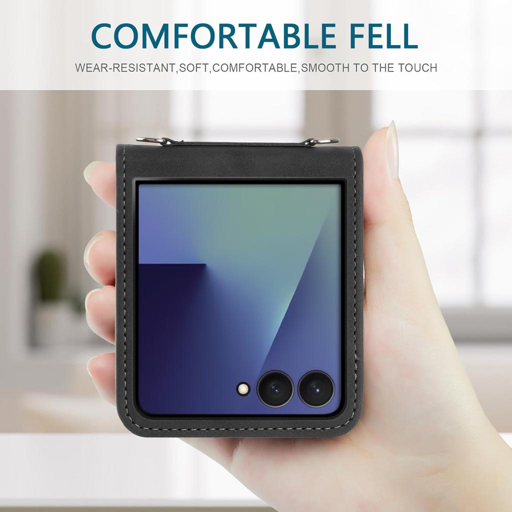 For Samsung Galaxy Z Flip7 5G Case Imprinted Design PU Leather + PC Folding Phone Cover