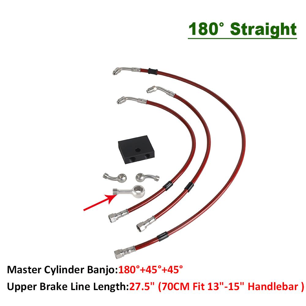 45° 180° 0° Motorcycle Cylinder Banjo Motorcycle Brake Hose Hydraulic Line Cable For Harley Dyna Fat Bob FXDF Low Rider FXDL ABS