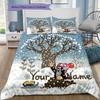 Mole Garden Custom Name Pattern Bedding Quilt Set Quilt Cover Pillowcase Home Birthday Gift(1 * Duvet Cover + 2 * Pillowcase, Without Core)