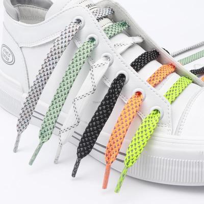 1Pair Reflective Laces Flat Shoelaces for Sneakers Colorful Reflective Shoe Laces Luminous Shoelace 100/120/140/160CM Strings