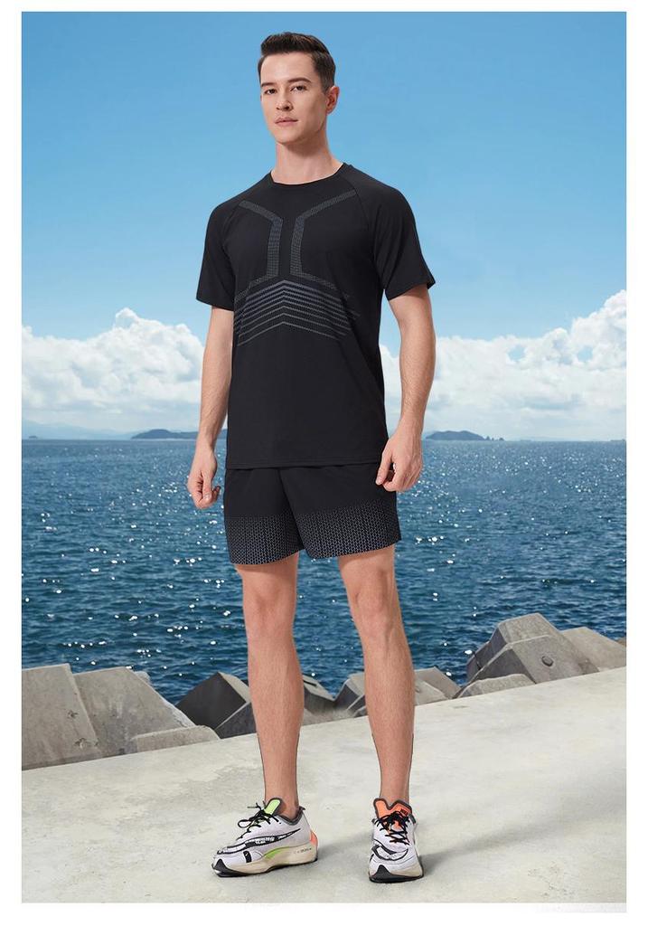 2025 Men's Quick-Dry Breathable Running T-Shirt - Short Sleeve Casual Fitness Top