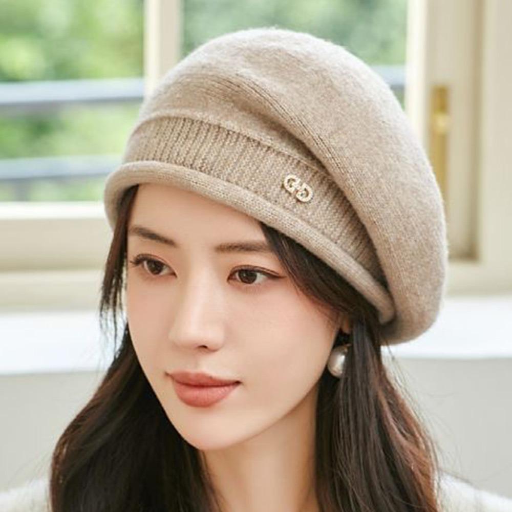 Stretchy Fleece Beanie Hat Knitted Ladies Cap Winter Warm Women's Beret Cap  for Autumn and Winter