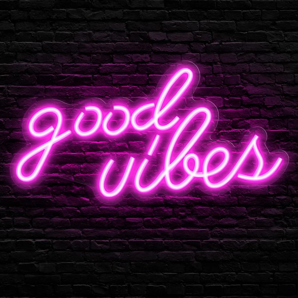 Good Vibes Neon Light Decoration Beauty Salon Nails Game Room Bedroom Decoration Wall Neon Led Good Vibes Signs Gift for Lover