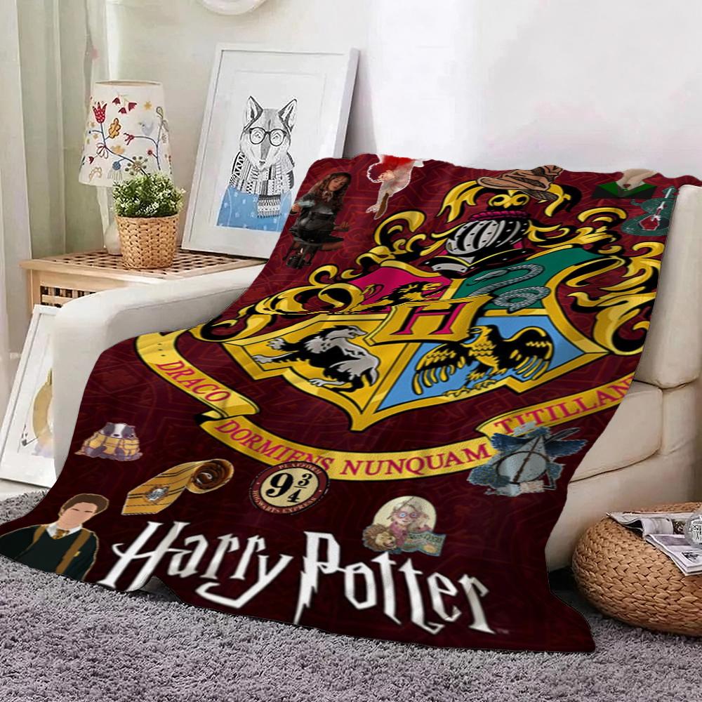 Hogwarts Four Houses Flannel Blanket Soft Warm Fleece Blanket For Living Room Air Conditioner Room Lightweight Home Decor Gift For Friends
