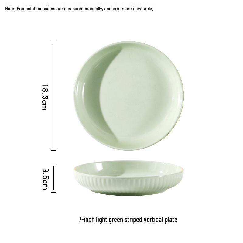 Ceramic Cream Color Block Dish Set, 4/6-Piece Deep Plate Tableware - Modern 2025 Style.