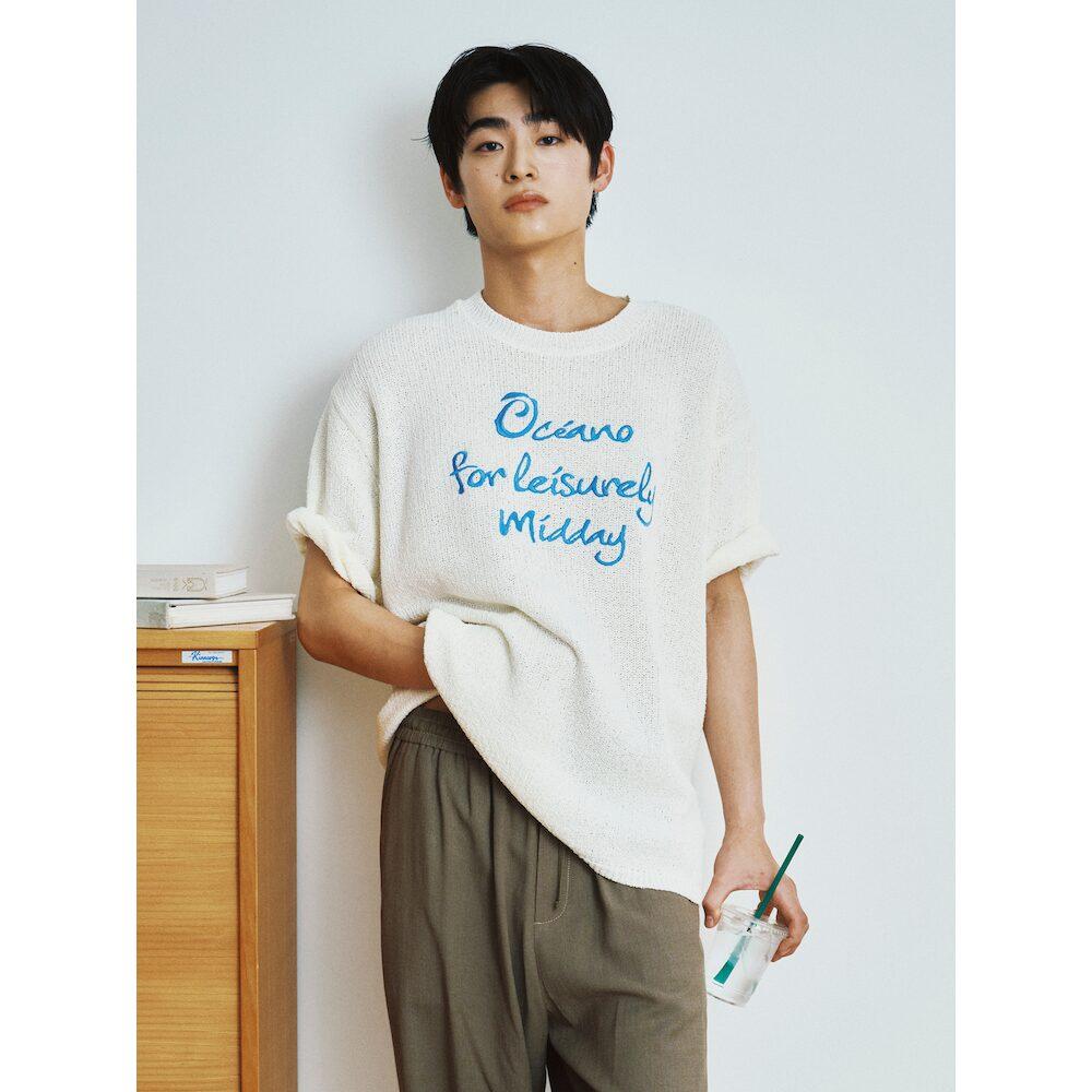 8Seconds Embroidered Pullover Short Sleeve Knit Ivory Ivory/L
