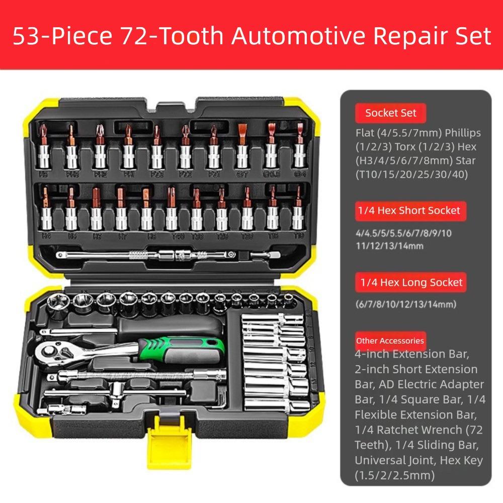 Extension Bar Socket Wrench Set 24/72 Tooth Ratcheting Wrench Set Quick Set Toolbox  Auto Repairing