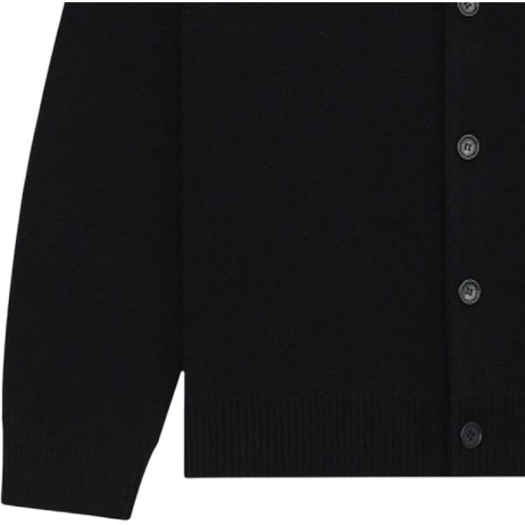 WE11DONE FW26 1506 Logo Button Long Sleeve Knit Sweater Unisex Sweater WD-KC2-26-605-U-BK