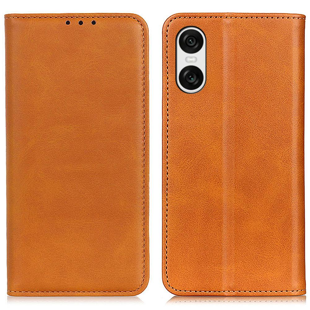 For Sony Xperia 10 VI Protective Case Split Leather Magnetic Closing Wallet Phone Shell
