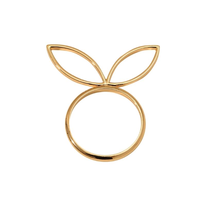 Pack of 6 Cute Napkin Rings Easters Ear Shape Napkin Holder Metal Napkin Jewelry Sophisticated Platings Accessorys