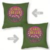 "Ciao Bella" Pillow Cover 2D Printed Polyester Sofa Cushion Case – Italian Floral Design With Lily Of The Valley Pattern