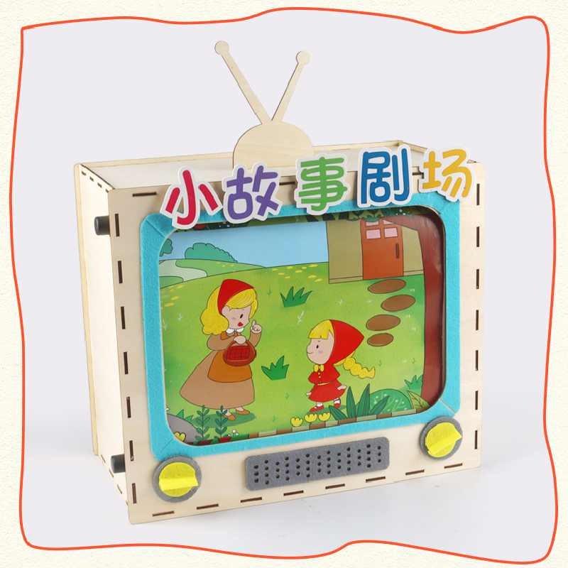 Wooden Educational Television Tell Stories Toy For Children Enhancing Cognitive