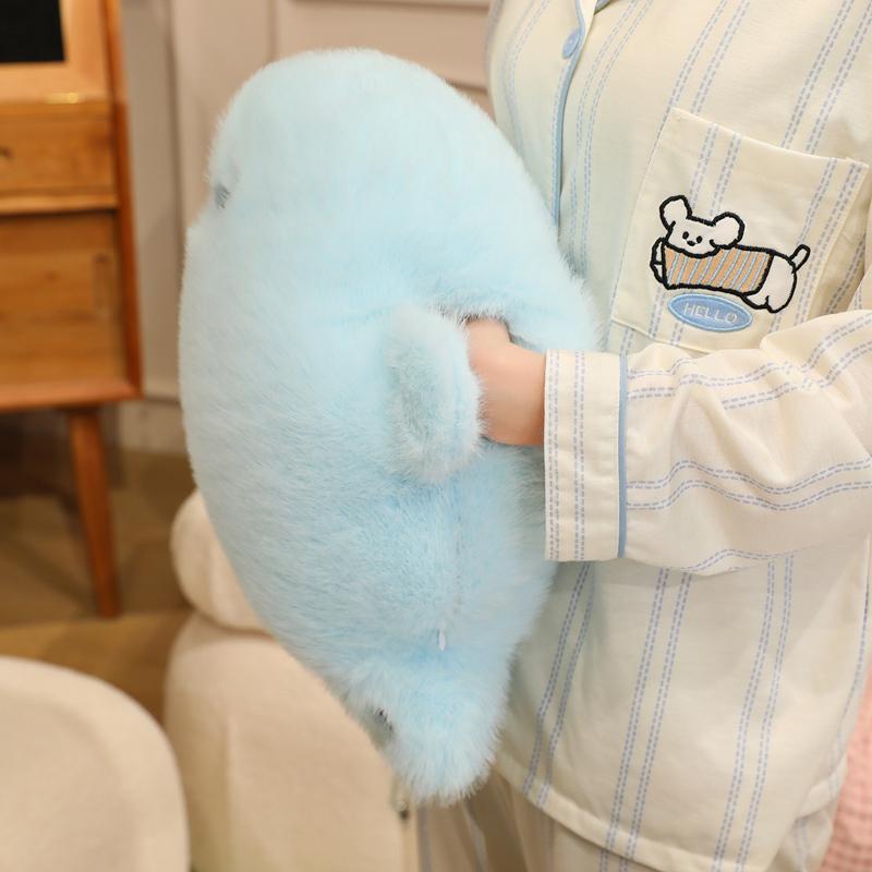 Chubby Cartoon Seal Plush Toy Cozy Soft Hand Warmer Throw Pillow for Office Nap Lovely Room Decor Xmas Gift