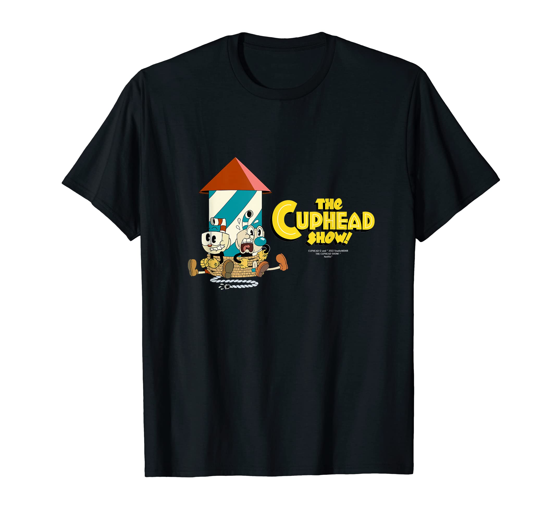 

Cuphead Show! Cuphead and Mugman Rocket Tee T-Shirt