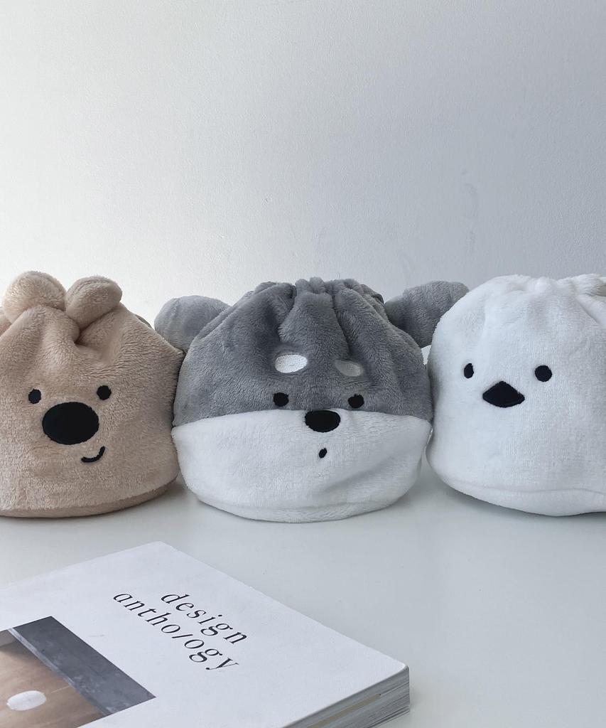 AS KNOW AS Plus (ASKNOW AS PLUS) ZY8389 Soufflé Animal Drawstring Pouch, Small Schnauzer Design, Fluffy and Cute Animal Design, Perfect for Small