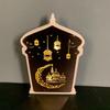 Wooden Ornaments Ornament Ramadan Desktop LED Crafts Night Light for Home Festival Gift Table Centre