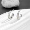 Elegant C-Shaped Titanium Steel Stud Earrings with Diamonds