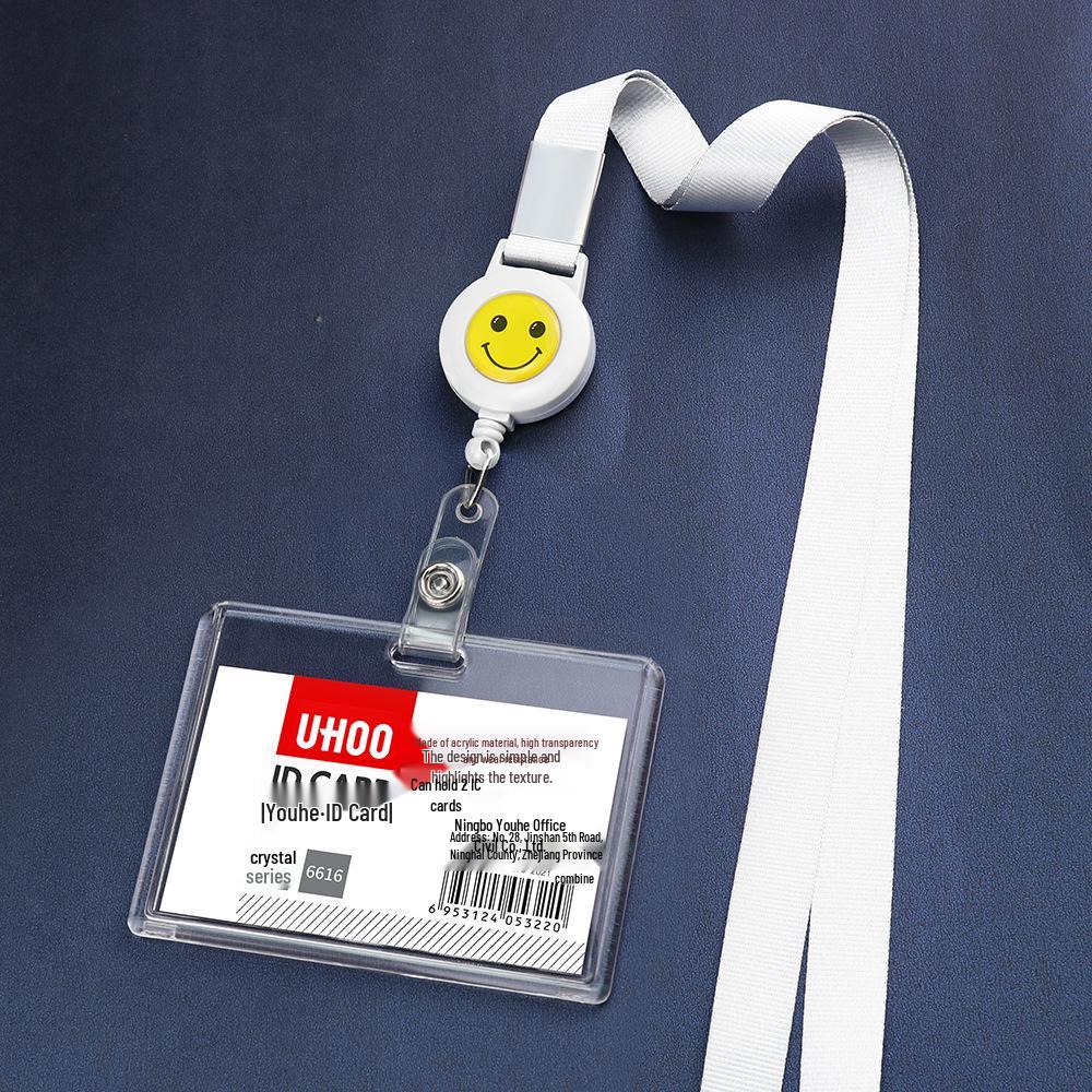 Acrylic Stretchable Badge Holder with Retractable Lanyard for Student or Employee ID Cards
