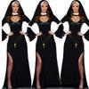 Costum Cosplay Misionar Medieval Femei Adulte Sălbatică Călugăriță Preotă Sacerdotă Rochii Lungi Halloween Carnaval Vino