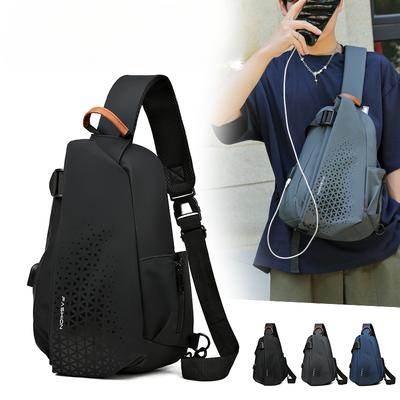 Men's Chest Bags Cloth Casual Crossbody Bag Sports Messenger Bag Travel Outdoor Waterproof Shoulder Bags Sling Bag Waist Bag