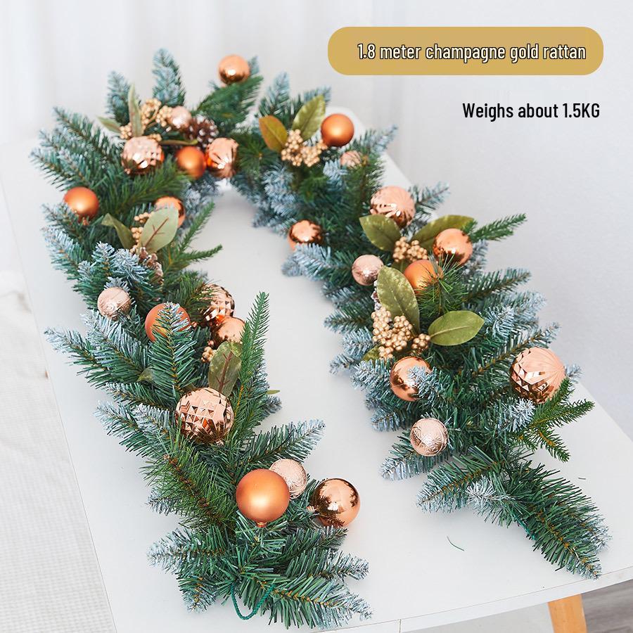 Weihnachtsszene Rattan Treppen- und Türhängekranz Ornament für Kamin, Einkaufszentrum, Hotel