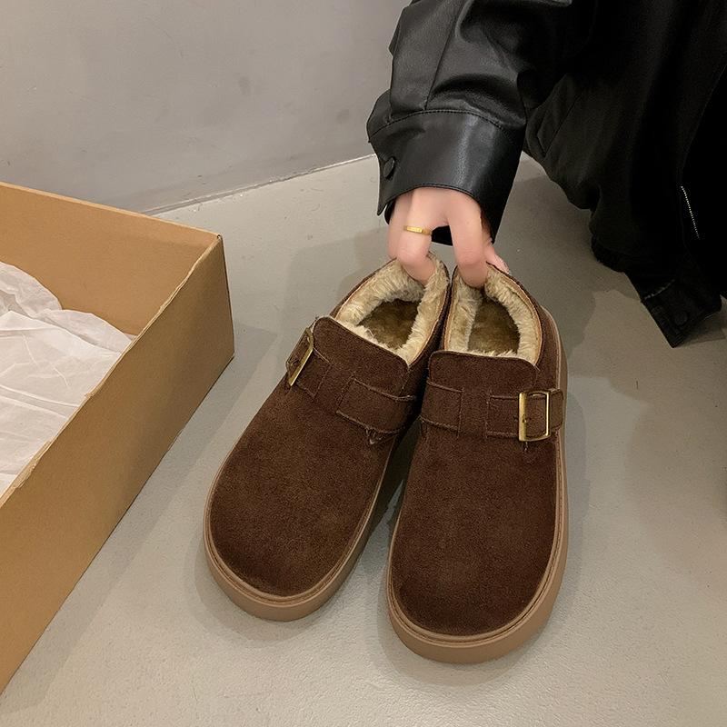 thick-soled velvet all-inclusive women s new autumn and winter Doudou Boken cotton shoes snow boots 40 темно-коричневого 3850₽