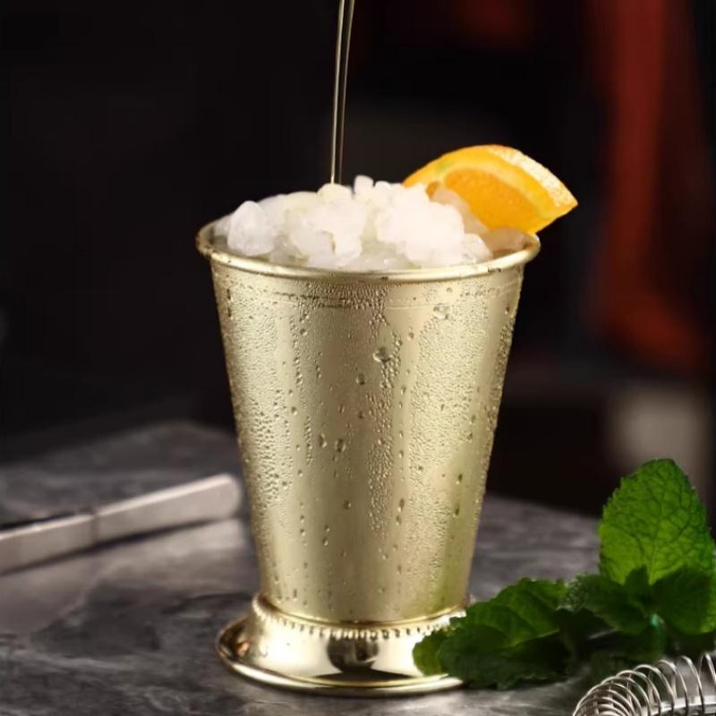 JUSTINLAU 350ML Mint Julep Cup Stainless Steel Martini Mojto Mug for Cocktails and Whiskey Mixed Drinks Mug Party/Bar Beer Glass