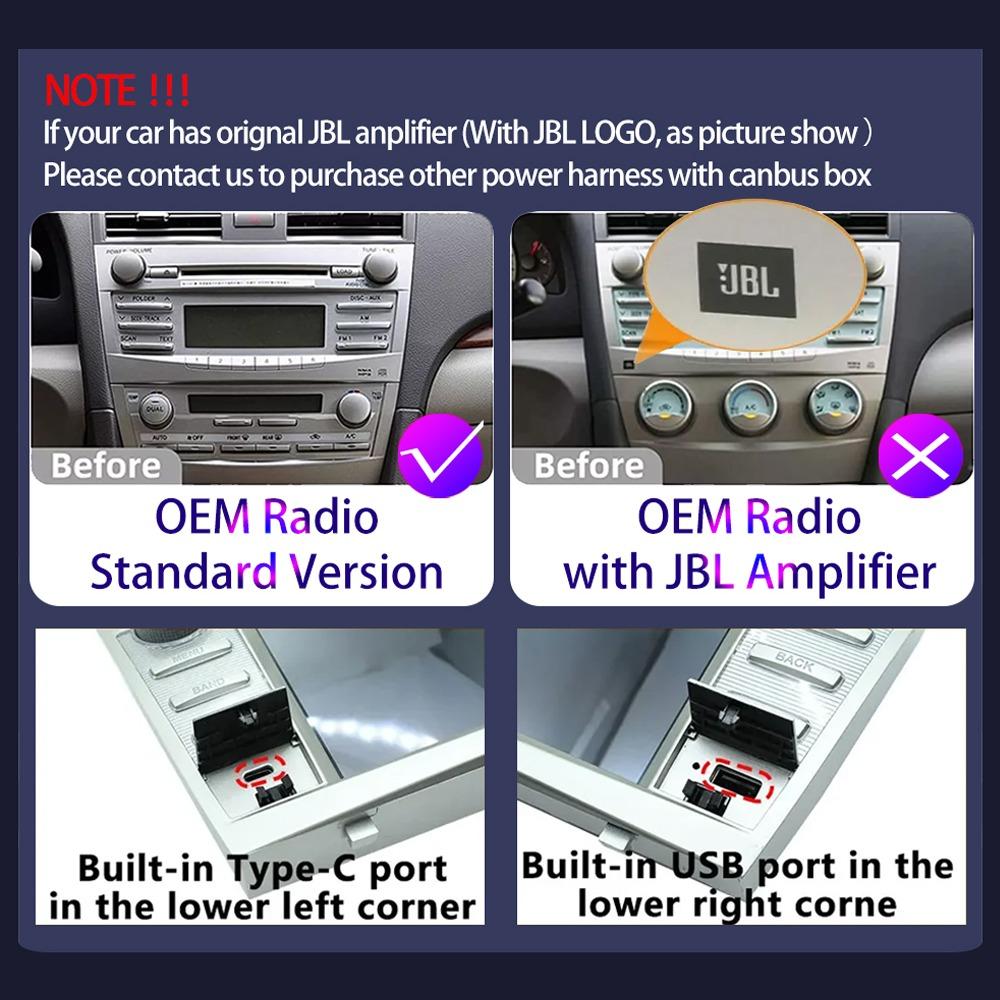 Autorádio 2Din Android 8PALCOVÉ Pro Toyota Camry XV40 2006-2011 Carplay Multimediální Přehrávač Stereo Autoaudio Hlavní Jednotka Navigace GPS 1+32GB