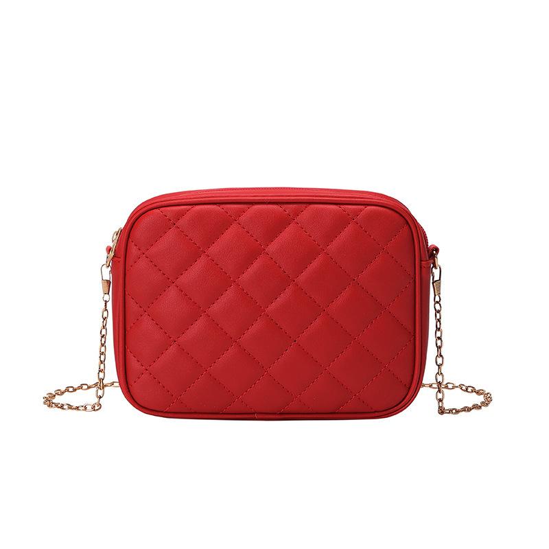 Embroidered cosmetic bag ladies bag bag women's fresh and sweet camera bag rhombus messenger bag