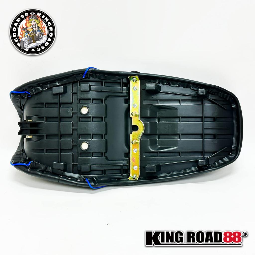 King Road 88 II Tuck Roll Blue Kawasaki/Barrios type/ZR250B seat/Anko cut/Synthetic leather/Sheet/Piping