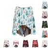 Women's Round Neck Lightweight Sweater Casual Long Sleeve Christmas Print Knit Pullover