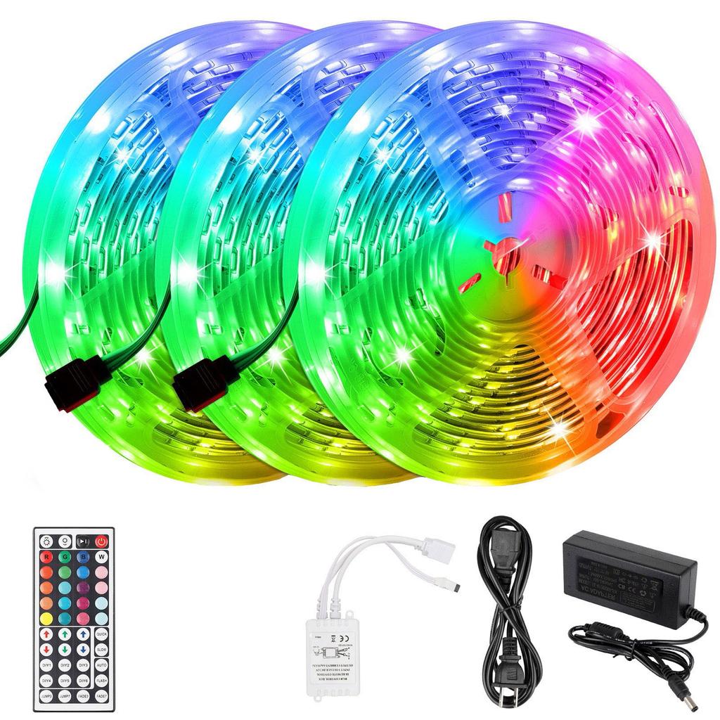 49 Foot Led Light Strip Color Changing Led Tape Light With 44 Key Remote Control And Power Supply