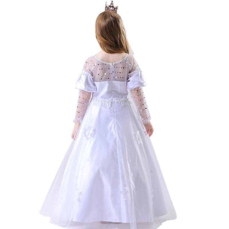 

Костюм Белой Королевы на Хэллоуин, Маскарадный костюм, Детское платье королевы 150 белый