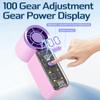 Portable Mini Handheld Pocket Fan With Led Display Usb Rechargeable 100 Speed Adjustable Fan