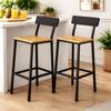 Hokery Barowe 2 Szt Z Oparciem Taboret Zestaw Loft Dąb 30X40X90 | Begryf