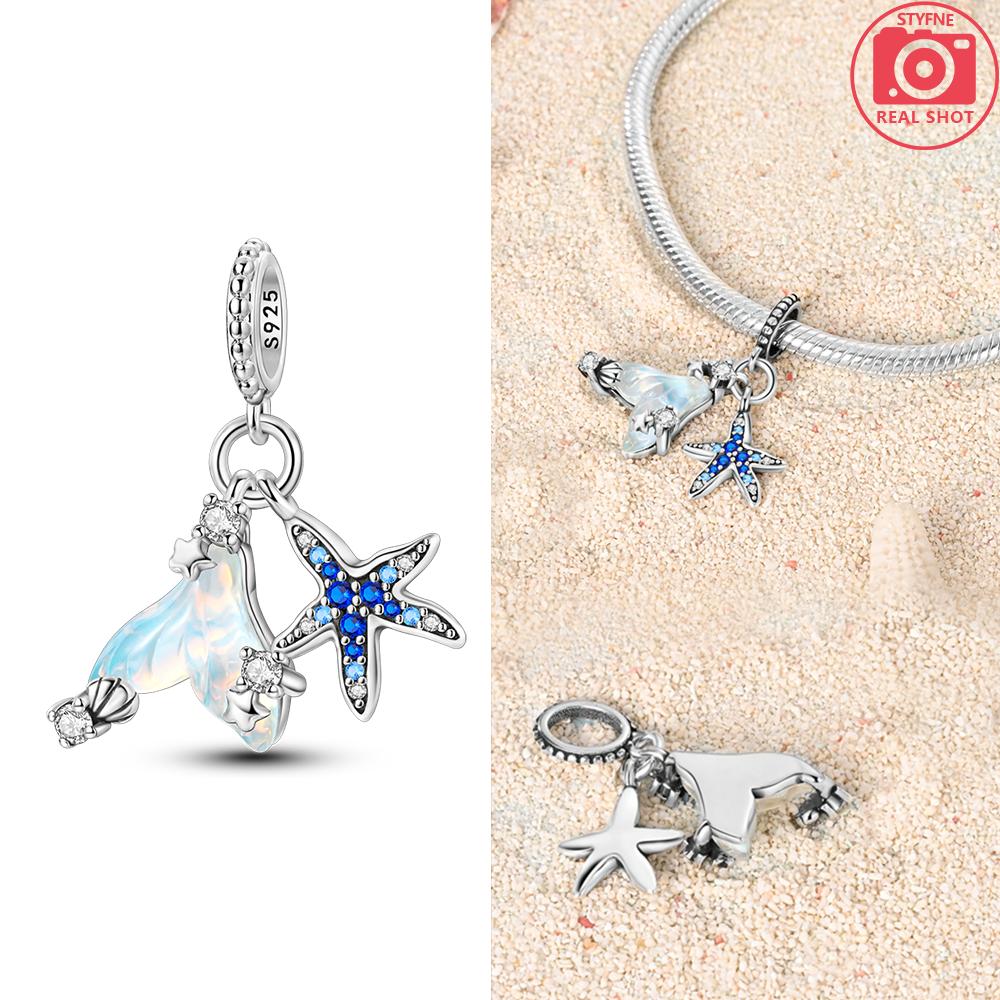 Copper Ocean World Series Sea Blue Turtle Starfish Crab Octopus Charms Bead Fit Bracelet Diy Jewelry Gift