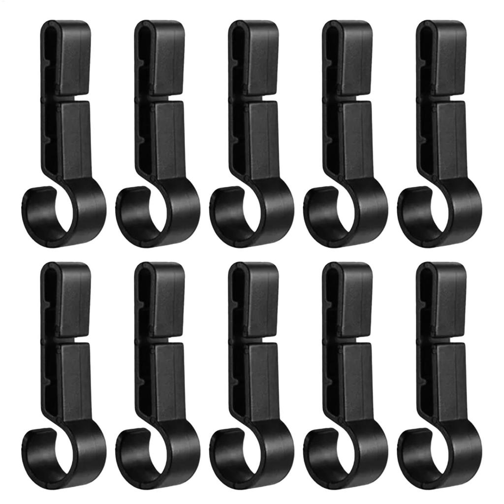 10Pcs Plastic Helmet Clips Attachment Head Light Clamps Black Set Non-Slip Headlamp Hard Hat Safety Caps Hook Outdoor Tools