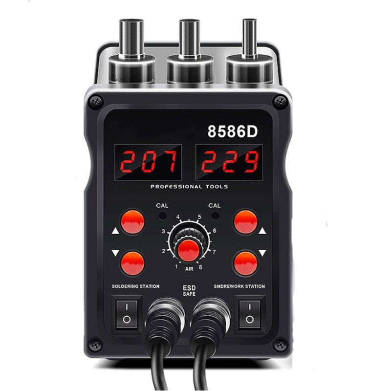2 In 1 8586D Soldering Station Air Gun Welding Tool 220V/110V 100-480℃ Adjustable Temperature LED Display for SMD Rework