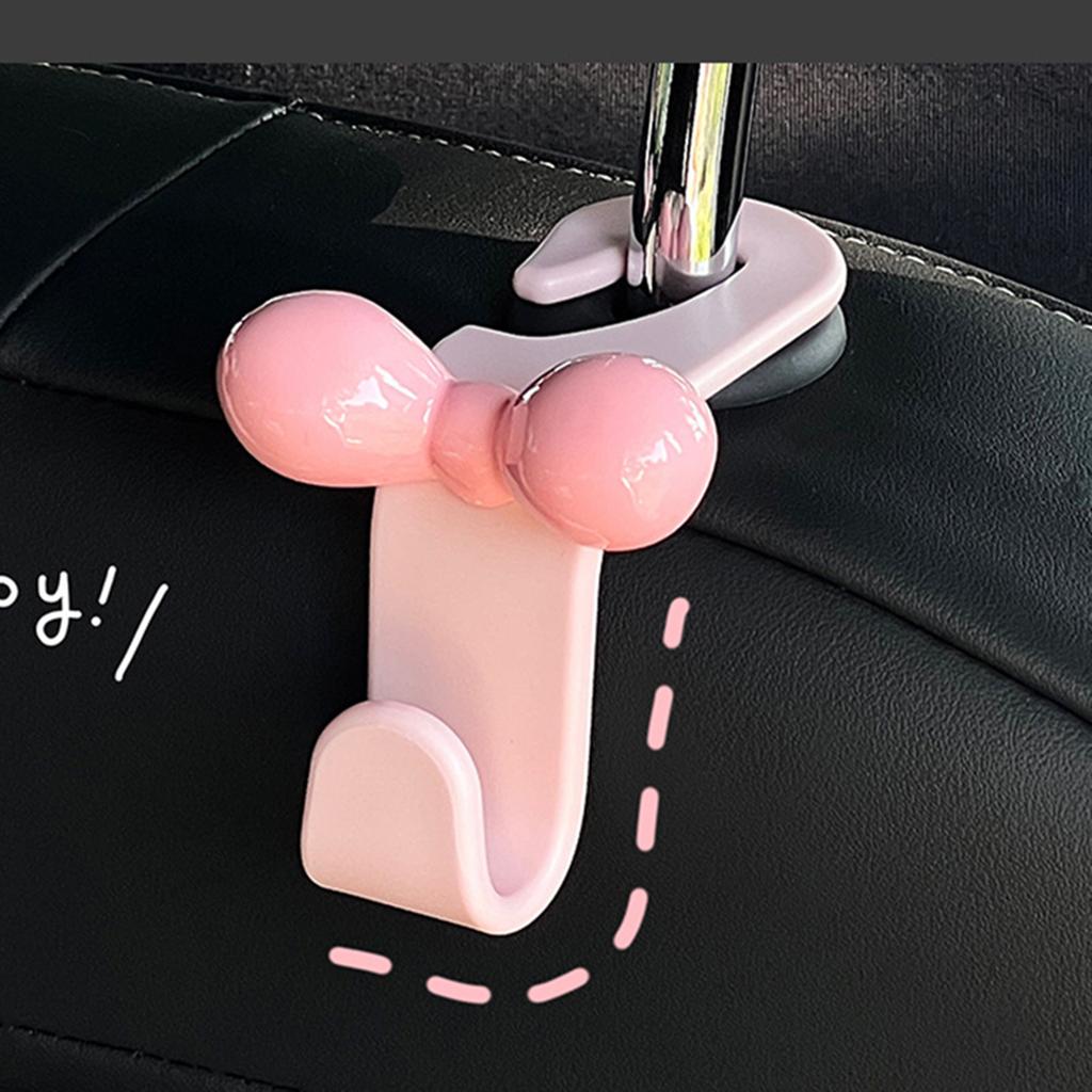 Pack of 2 Practical Multipurpose Rear Seat Car Hook Bowknot Design Easy Install for Storage Organizer and Decoration