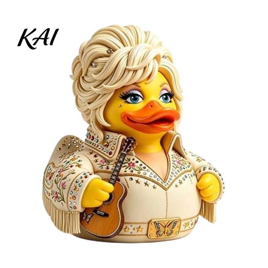 Creative Music Inspired Figurines Charming Duck Novelty Ornament, Musical Theme with Guitar Whimsical Statue for Office Decor, Decorative Collectible