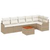 Garden Sofa Set with Storage 7 Pcs Beige and Cream Poly Rattan