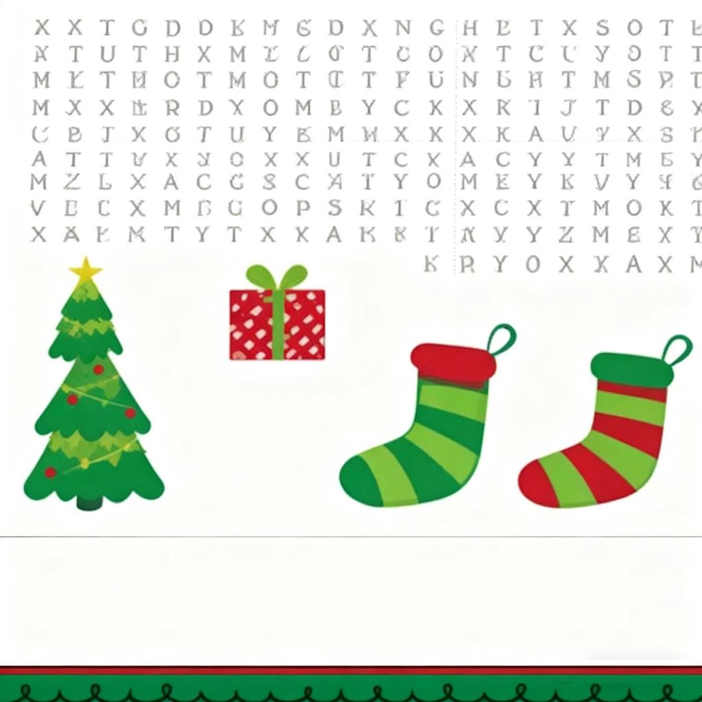 Christmas Word Puzzle Poster 31x19-Inch Seasonal Party Interactive Family Game Poster Size Christmas Word Search Game poster