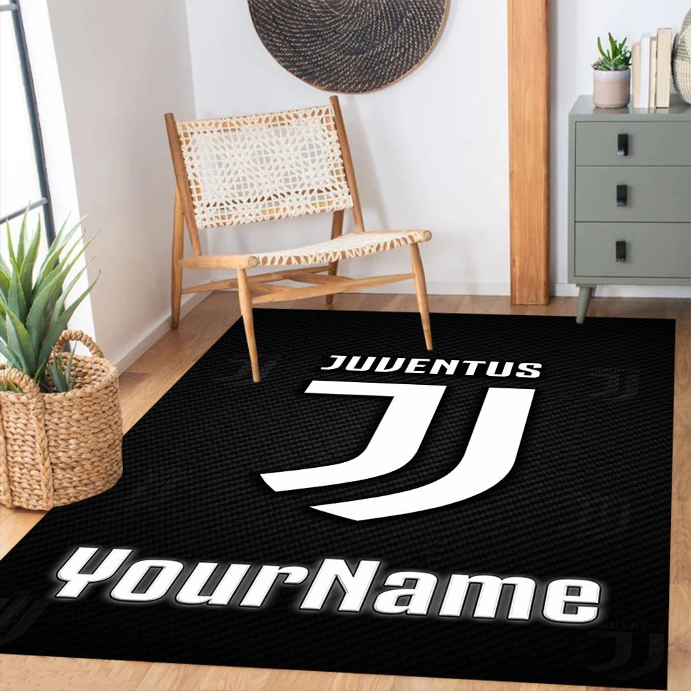 Juventus Customize Your Name Carpet Perfect for Playrooms Dormitory Dining Room Foyer Antislip Carpet Office Home Decor Wedding Party Gift